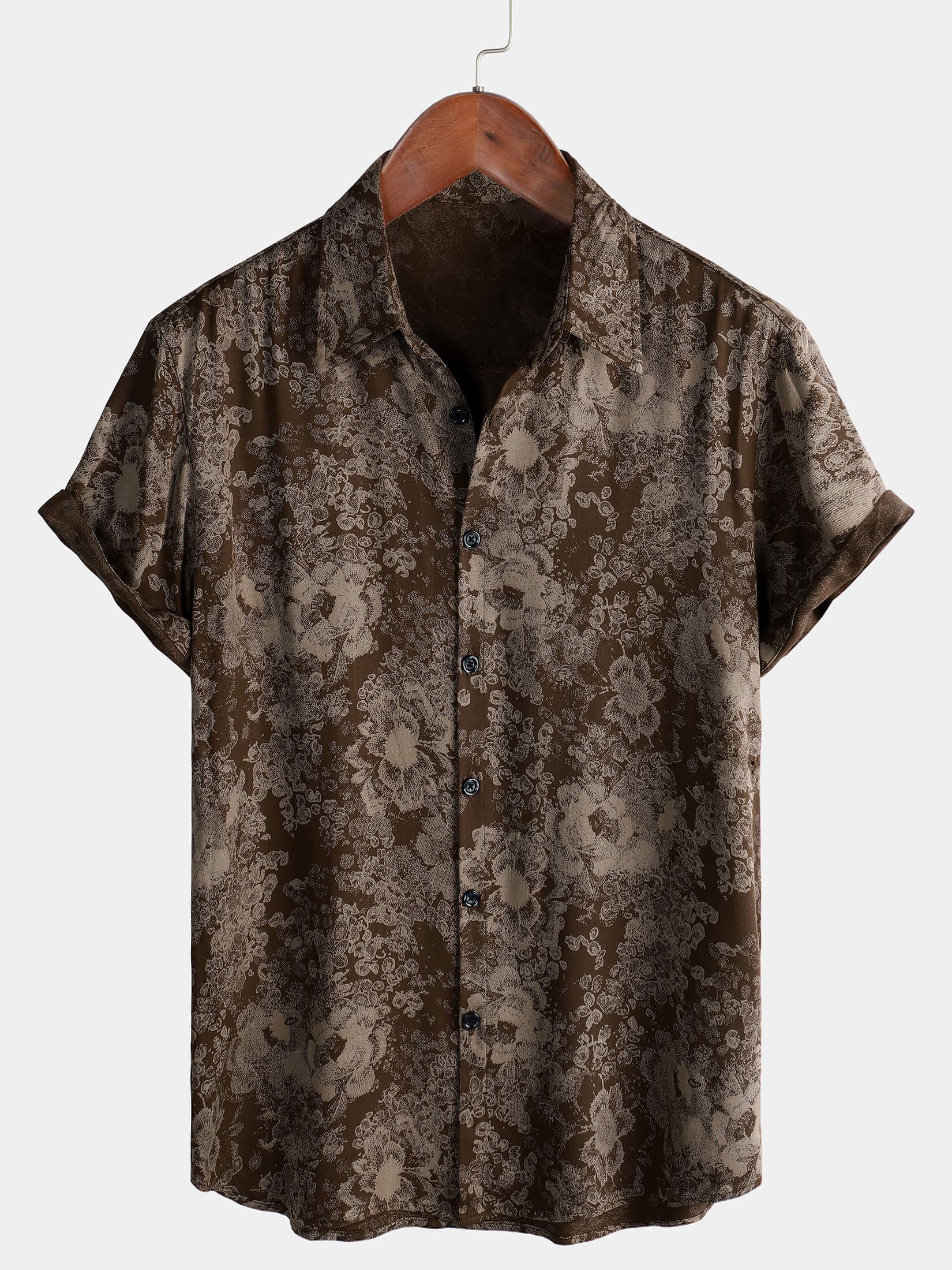 Men's Floral Summer Holiday Hawaiian Breathable Button Up Short Sleeve Shirt