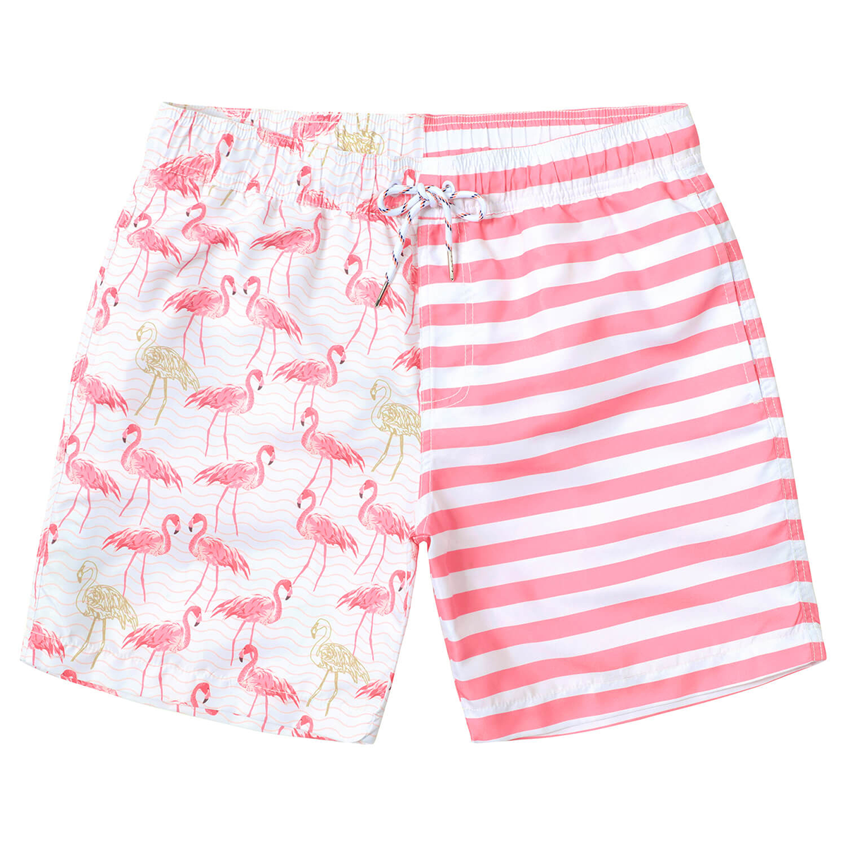 Men's Funny Print Striped Summer Quick Dry Swimming Trunks
