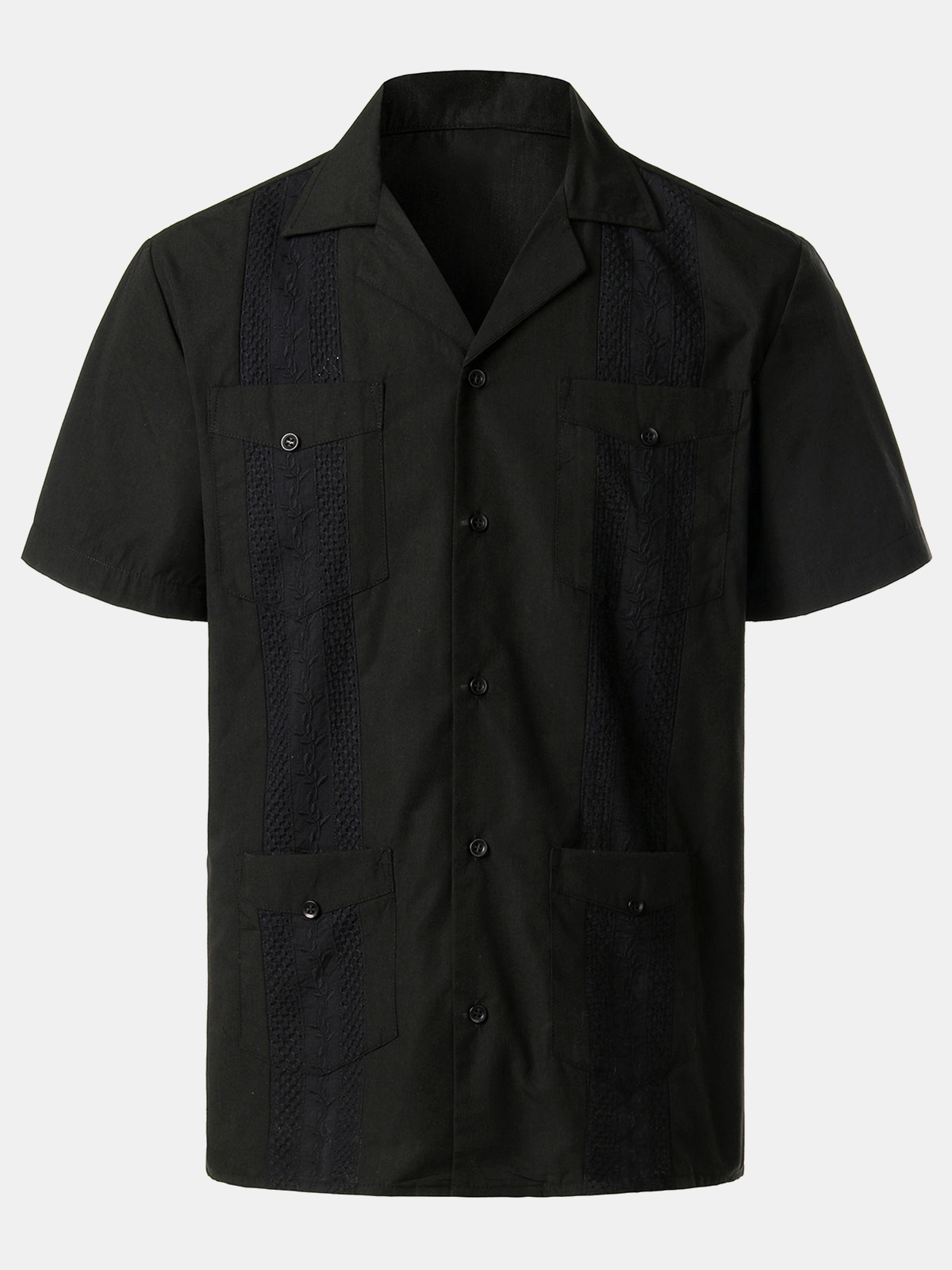Men's Solid Color Cotton Short Sleeve Shirt