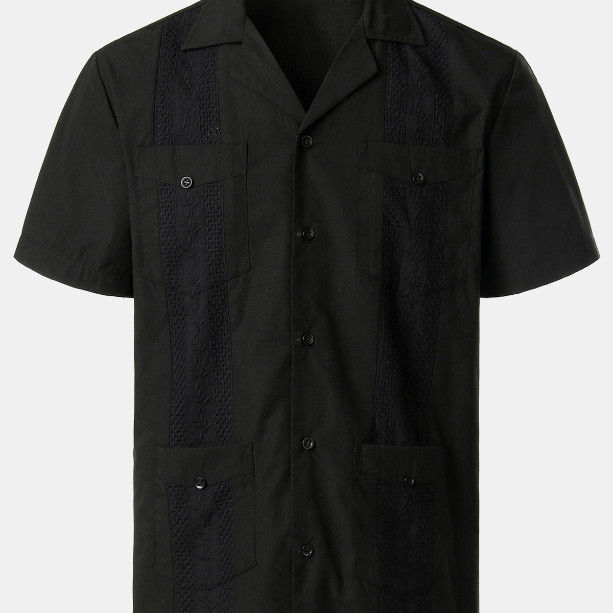 Men's Solid Color Cotton Short Sleeve Shirt
