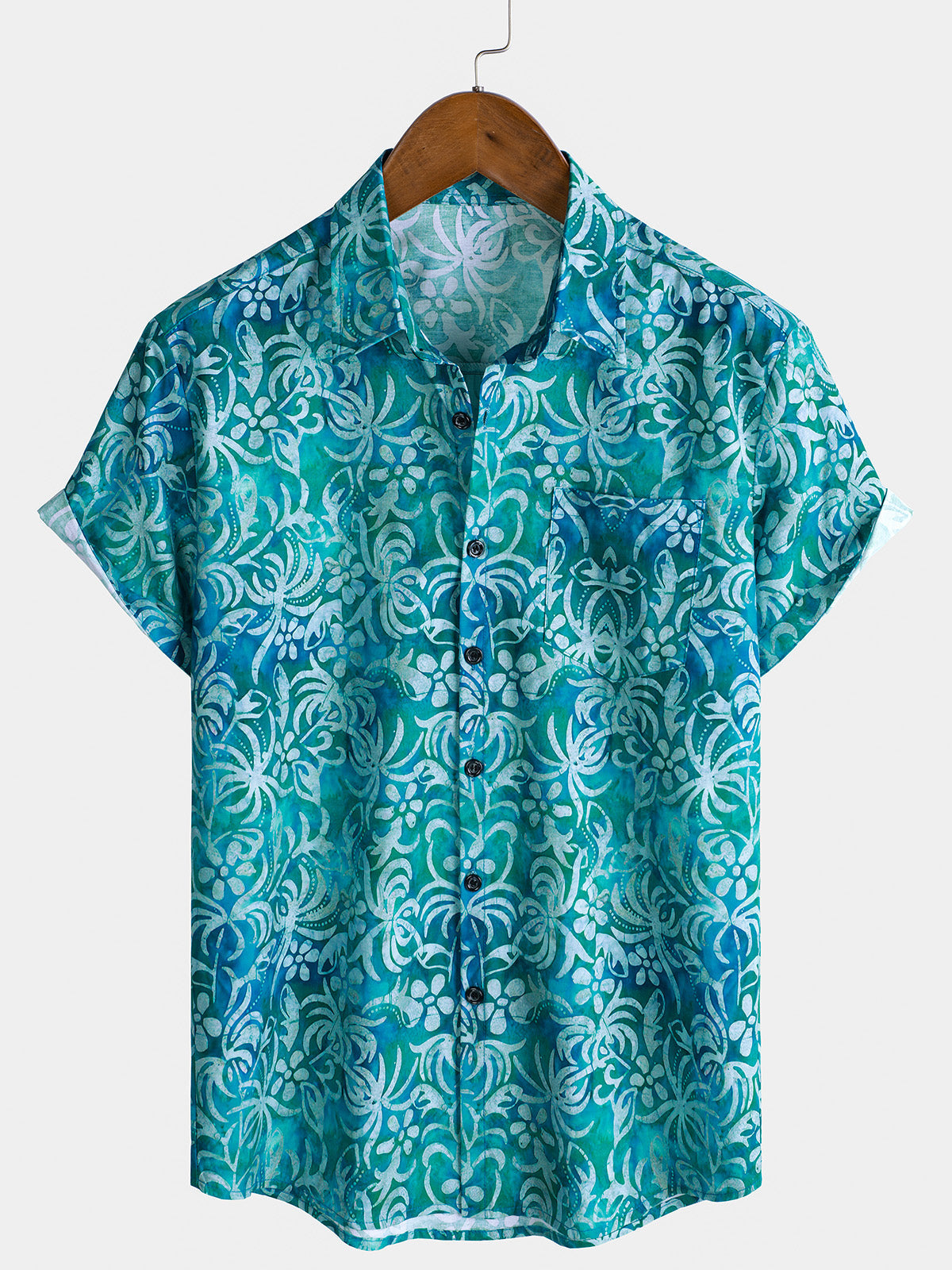 Men's Blue Hawaiian Cruise Vacation Short Sleeve Shirt