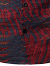 Men's Vintage Cotton Art Holiday Retro 70s Short Sleeve Summer Button Up Red Shirt