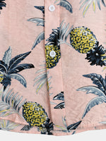 Men's Holiday Pink Pineapple Short Sleeve Pocket Shirt