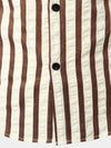 Men's Casual Striped Pocket Button Up Breathable Long Sleeve Shirt