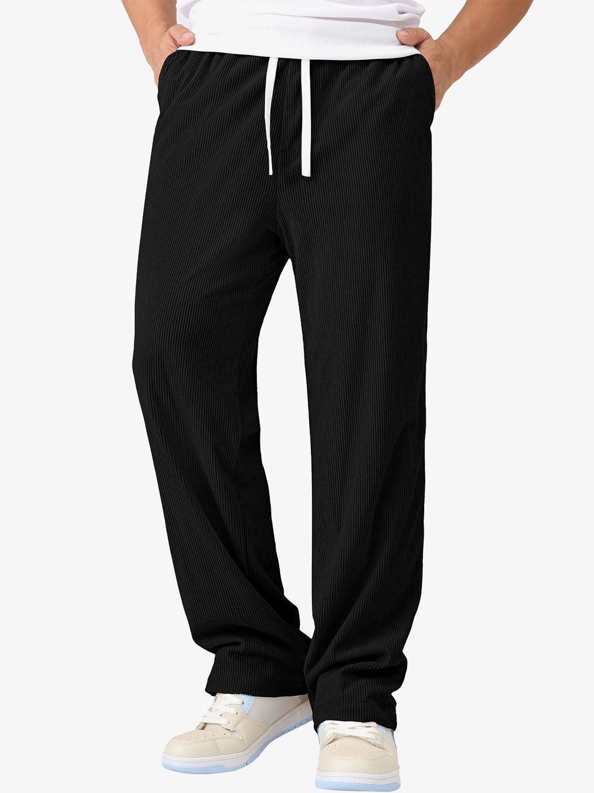Men's Casual Elastic Waist Drawstring Corduroy Pants