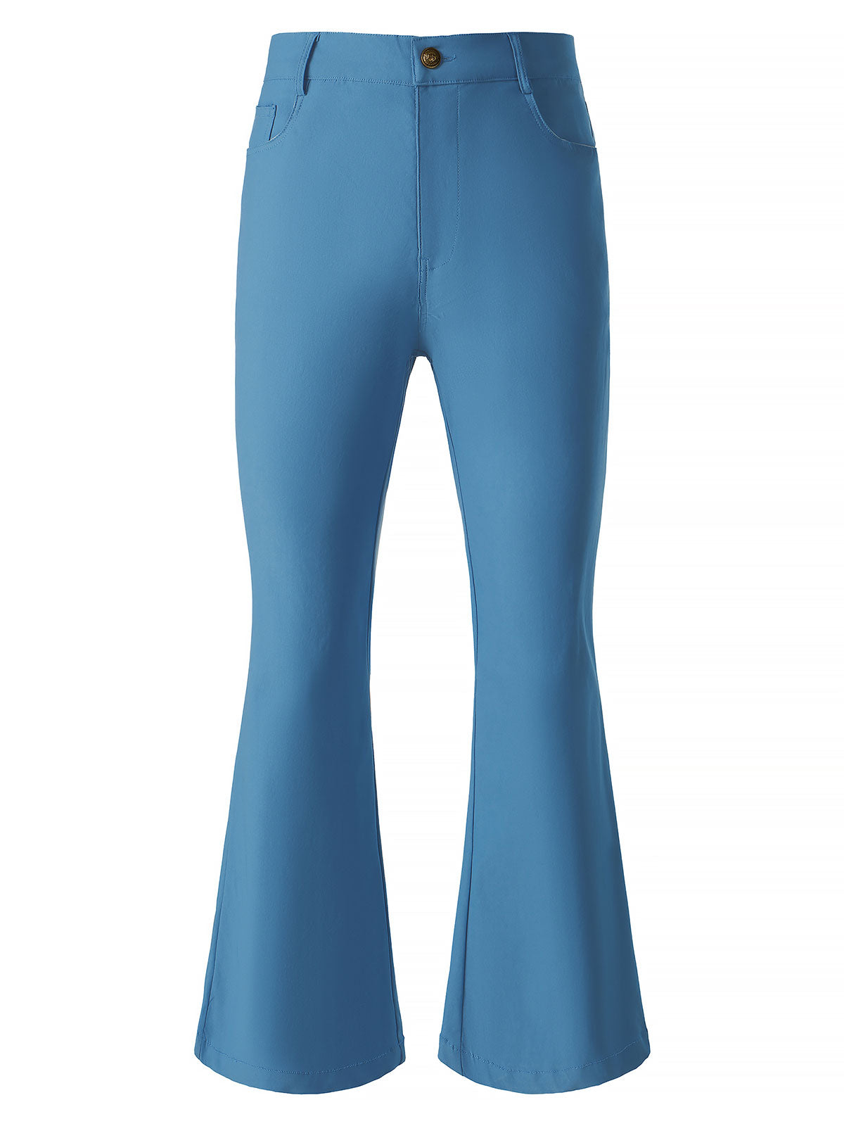Men's Bell Bottom Pants 70s Disco Outfits Slim Fit Retro Flared Trousers