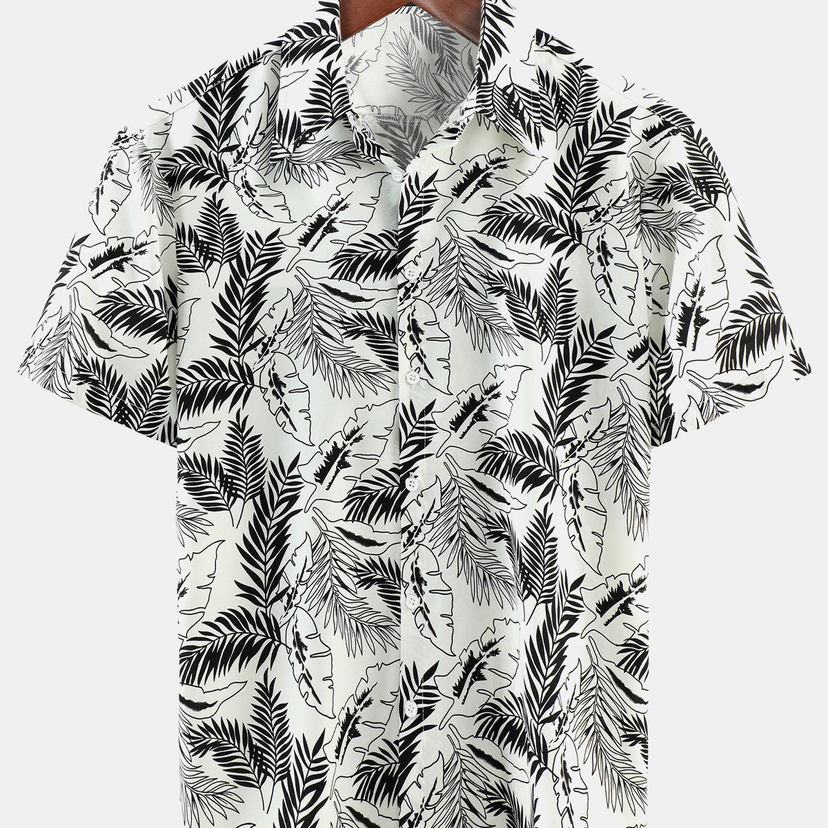 Men's Tropical Print Beach Summer Short Sleeve Shirt