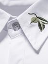 Men's Rose Embroidered Floral Button Up Long Sleeve Dress Shirt