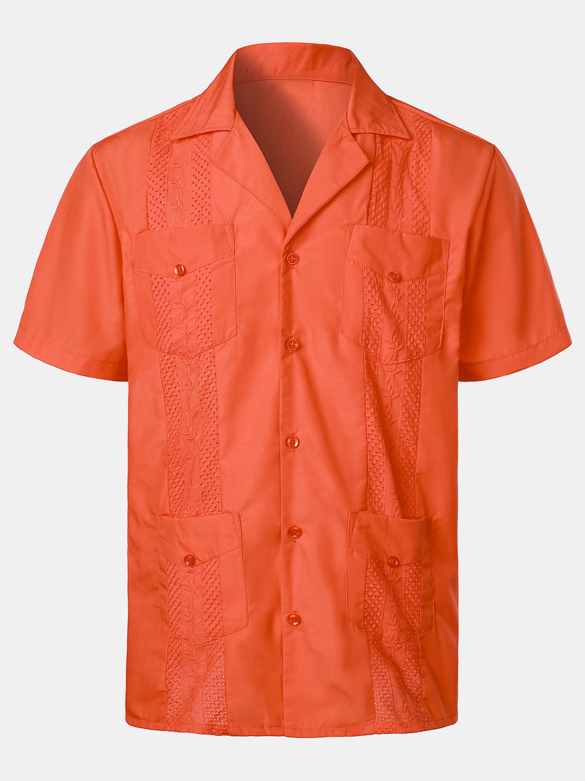 Men's Solid Color Cotton Short Sleeve Shirt