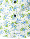 Men's Summer Casual Cotton Floral Print Button White Short Sleeve Shirt