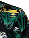 Men's Tropical Casual Cotton Vacation Beach Button Up Short Sleeve Green Hawaiian Shirt