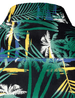 Men's Tropical Casual Cotton Vacation Beach Button Up Short Sleeve Green Hawaiian Shirt