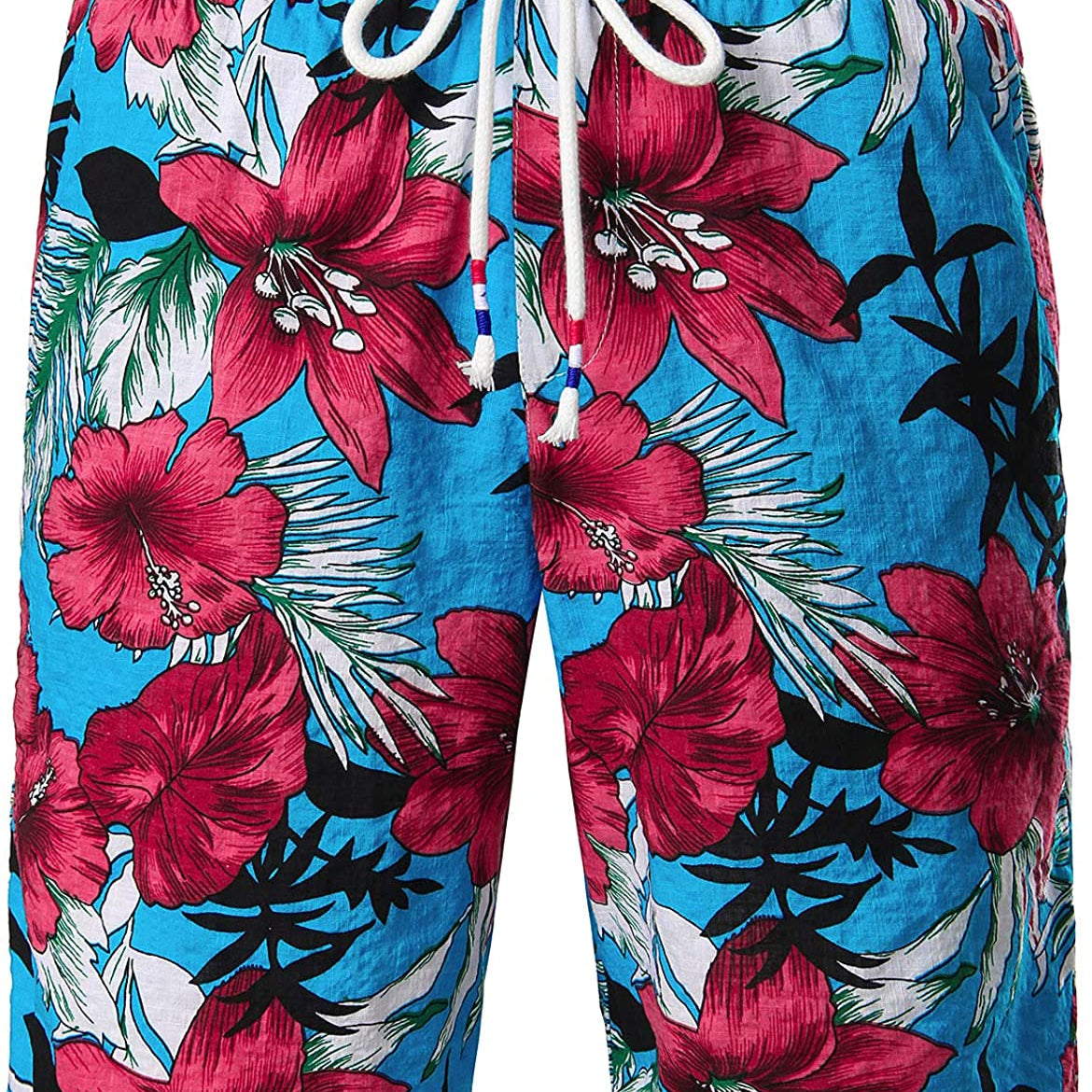 Men's Hawaiian Floral Print Casual Cotton Shorts