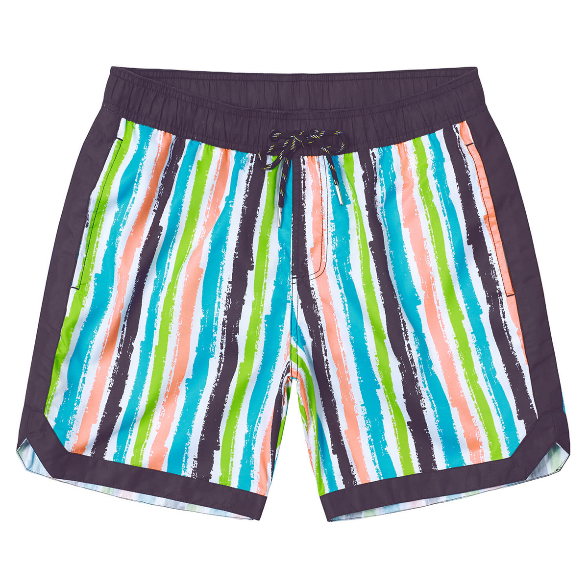 Men's Casual Retro Striped Summer Quick Dry Swimming Trunks