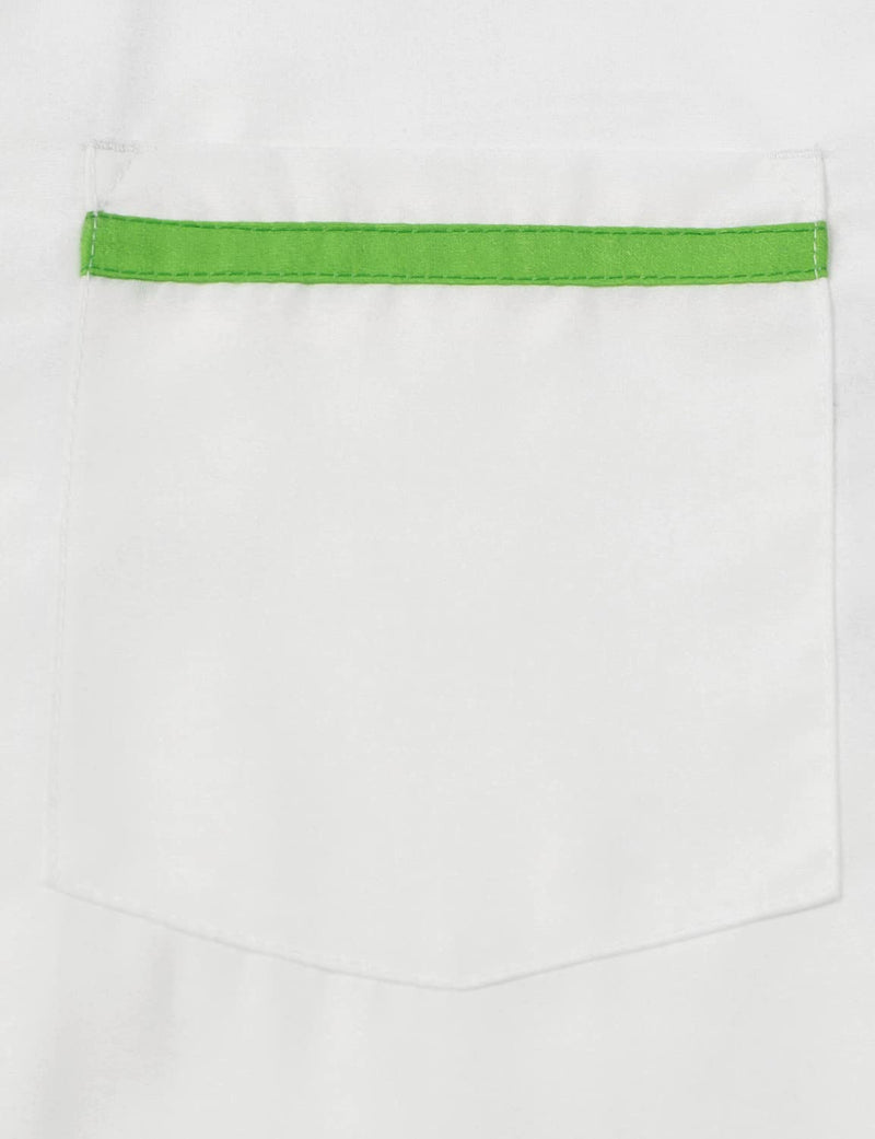 Men's Tropical Camp 50s Retro Bowling Button Up White Short Sleeve Shirt