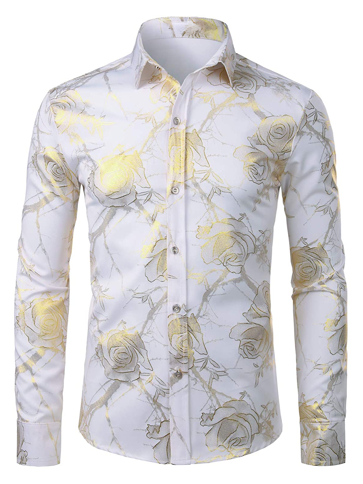 Men's Floral Print Long Sleeve Shirt