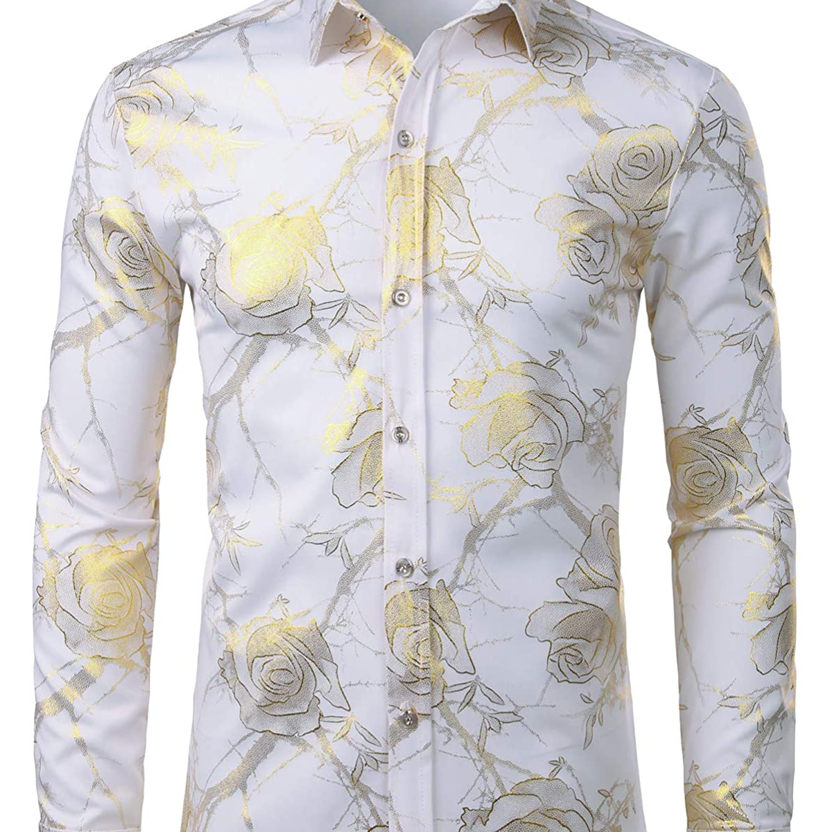 Men's Floral Print Long Sleeve Shirt