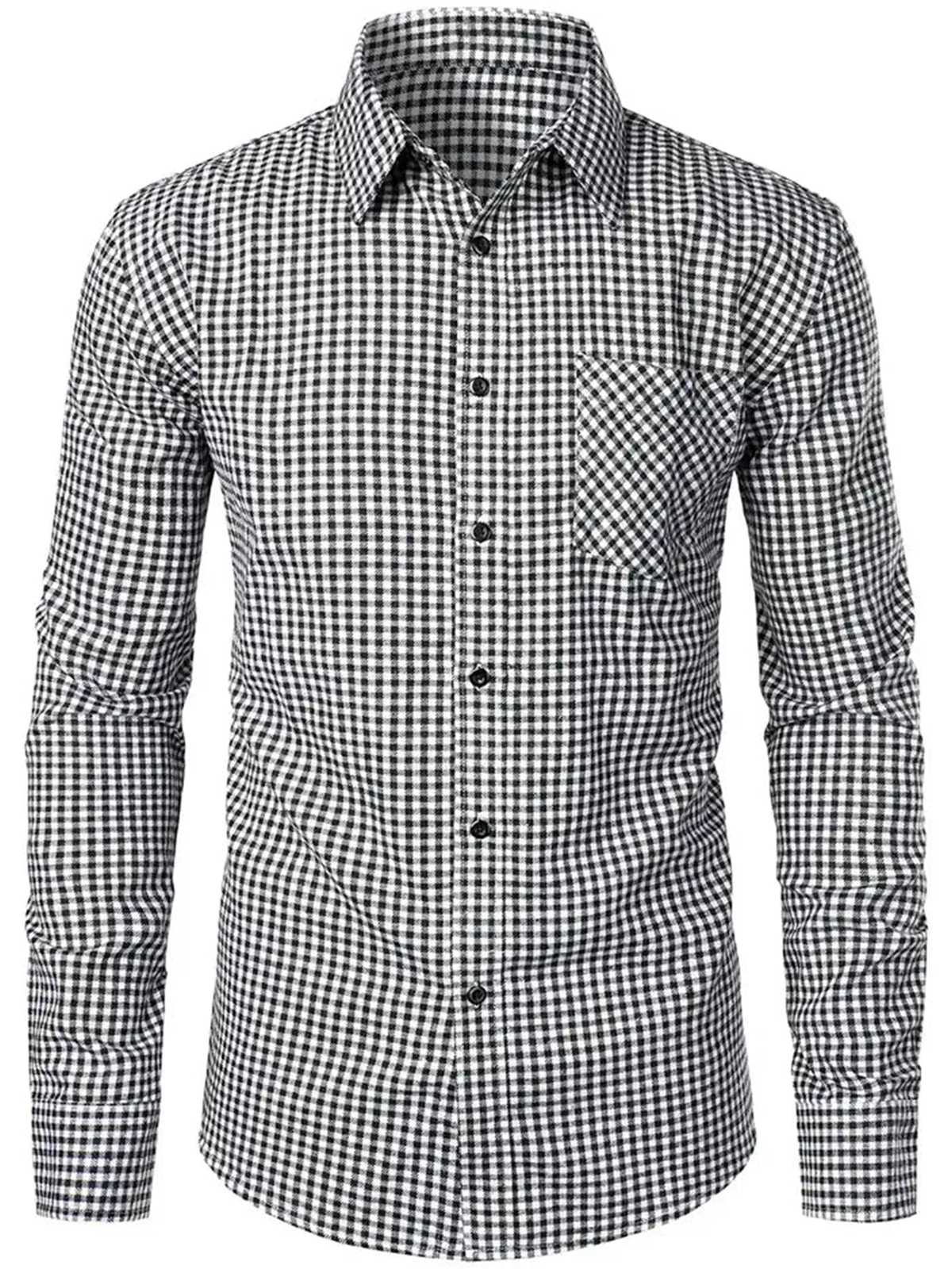 Men's Cotton Long Sleeve Plaid Shirt