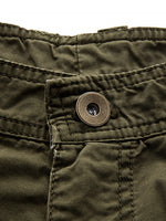 Men's Plus Size Solid Color Casual Outdoor Multi-Pocket Cotton Shorts