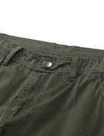 Men's Solid Color Casual Pocket Outdoor Breathable Cotton Cargo Pants