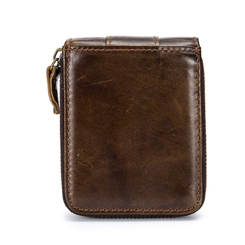 Men's Vintage Genuine Leather RFID Antimagnetic Multi-card Slots Wallet