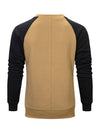 Men's Casual Color Block Round Long Sleeve Sweatshirt