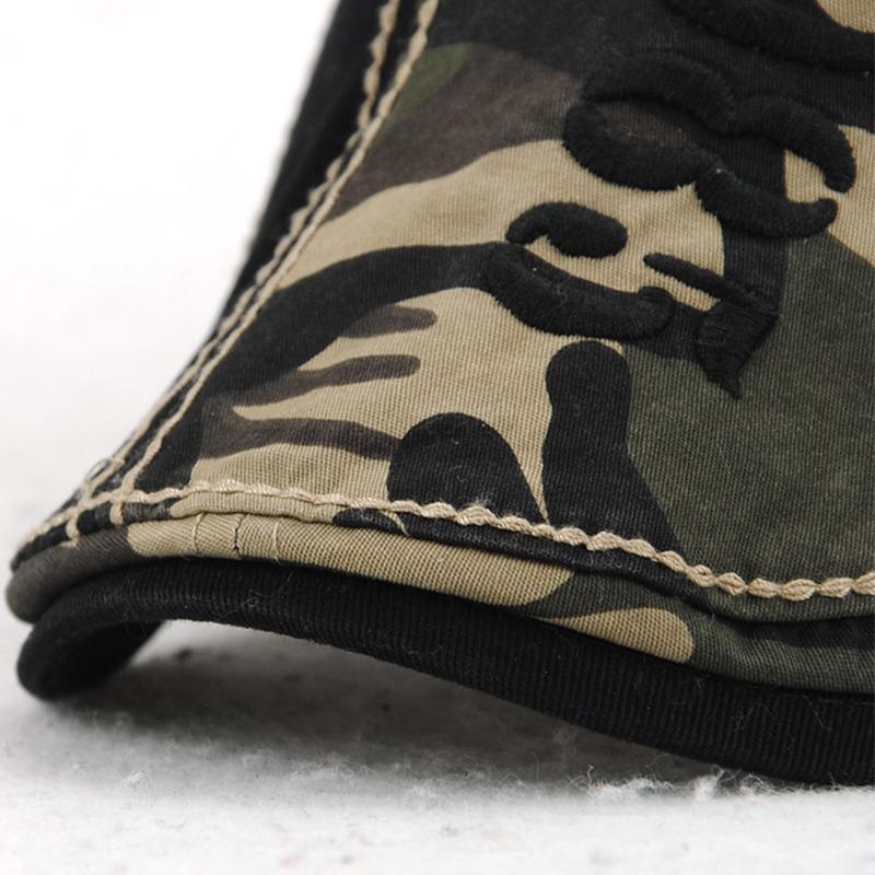 Men's Stitching Camouflage Outdoor Casual Embroidery Letter Cap