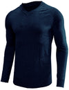 Men's Solid Color V Neck Jumper Casual Long Sleeve Sweater