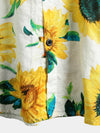 Men's Sunflower Print Short Sleeve Hawaiian Shirt