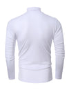 Men's Casual High-Neck Solid Color Long Sleeve T-shirt