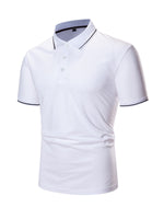 Men's Cotton Casual Solid Color Short Sleeve Polo Shirt