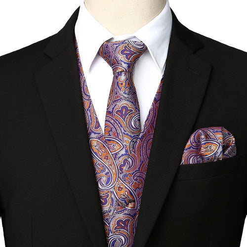 Paisley vest stropdas pochet zakdoek set voor heren kostuum of smoking