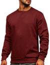 Men's Casual Round Collar Fall Winter Warm Long Sleeve Fleece Sweatshirt