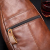 Men's Shoulder Bag Genuine Leather Multi-pocket  Vintage Casual Chest Bag Crossbody Bag
