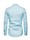 Men's Solid Color Classic Button Up Long Sleeve Casual Shirt