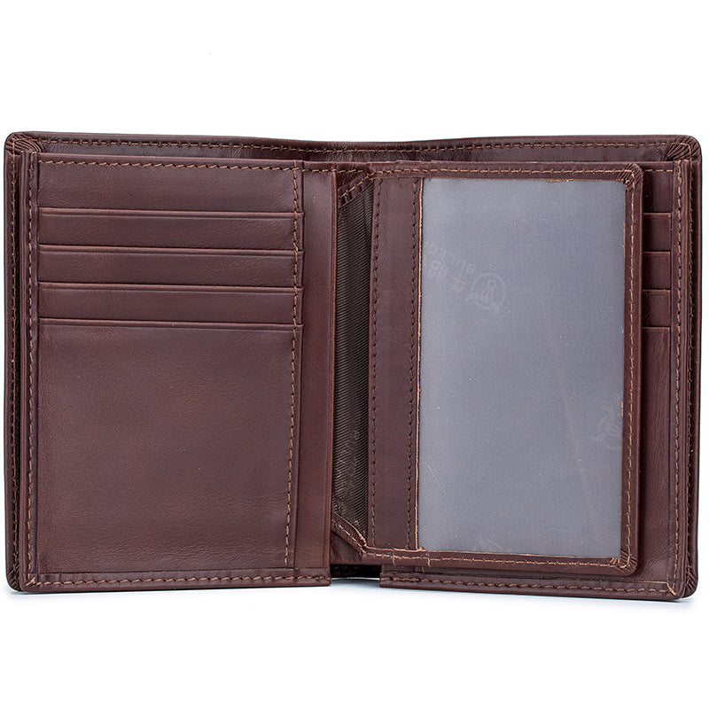 Men's Anti Theft Genuine Leather Purse Short Multi-card Slots Wallet