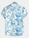 Bundle Of 3 | Men's Skull Print Art Graphic Button up Short Sleeve Shirts
