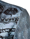 Men's Denim Jacket Graphic Skull Gothic Themed Party Costume Cool Art Halloween Short Sleeve Shirt