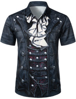 Men's Noble Jacket Gothic Themed Party Costume Halloween Short Sleeve Shirt