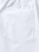 Men's White Breathable Linen Cotton Casual Shorts