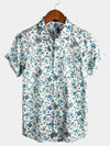 Men's Rose Cotton Pocket Short Sleeve Shirt