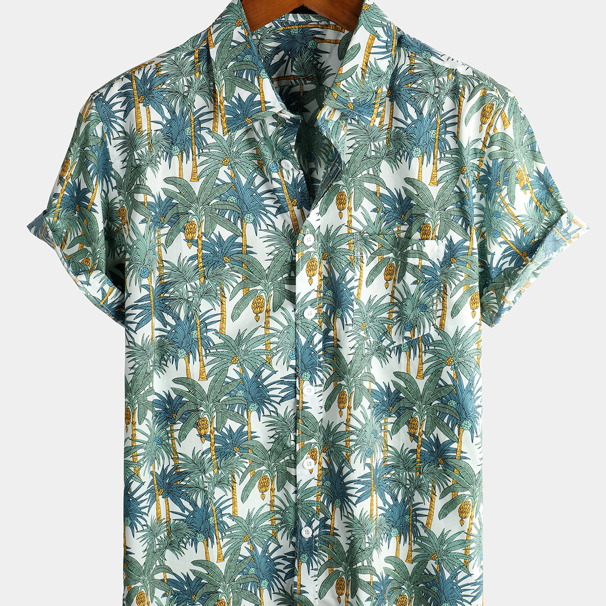 Men's Casual Hawaiian Short Sleeve Cotton Shirt