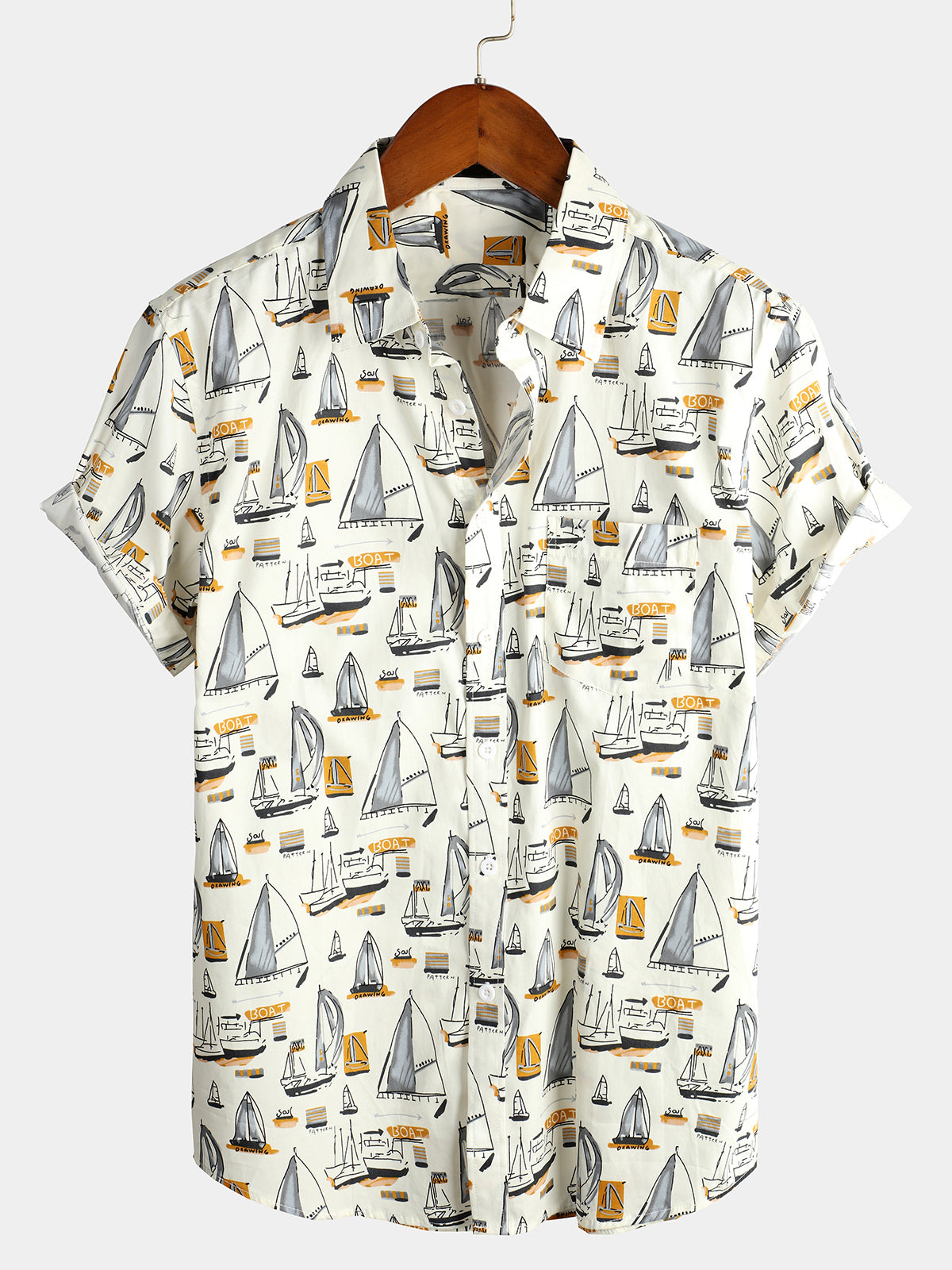 Men's Casual Holiday Cotton Pocket Short Sleeve Shirt