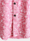 Bundle Of 2 | Men's Cotton Floral Holiday Flower Print Button Up Beach Hawaiian Short Sleeve Shirts