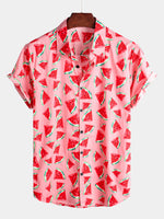 Bundle Of 2 | Men's Cherry & Watermelon Print Short Sleeve Shirts