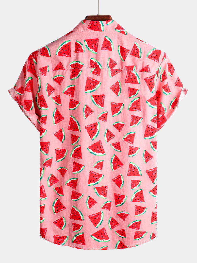 Bundle Of 4 | Men's Fruit Print Short Sleeve Shirts