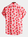 Men's Watermelon Print Short Sleeve Shirt