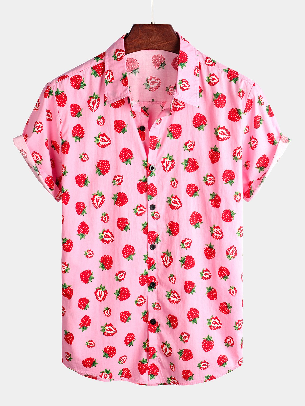 Men's Strawberry Print Short Sleeve Shirt
