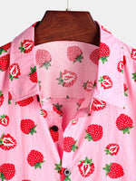 Men's Strawberry Print Short Sleeve Shirt