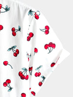 Men's Cherry Print Short Sleeve Shirt